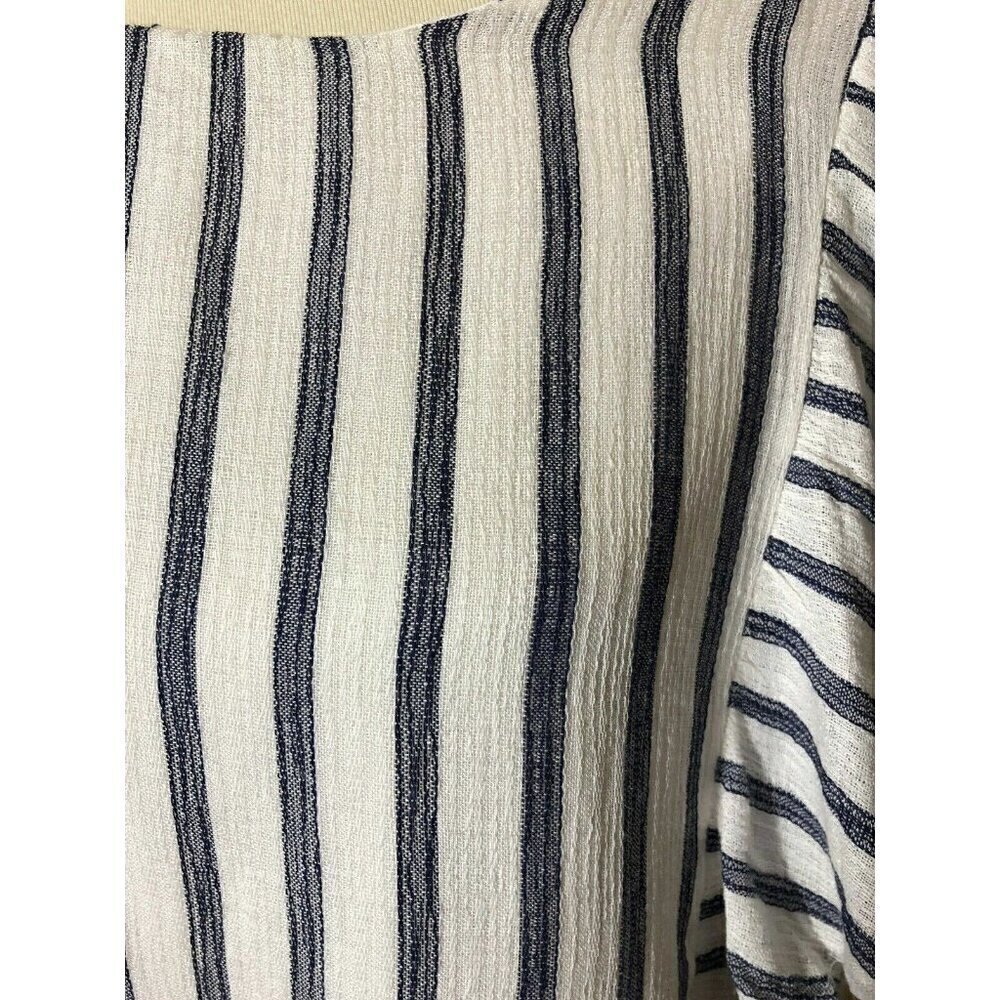Everleigh Womens White Cotton Ruffle Sleeve Stripe Shift Dress Size XL - Picture 8 of 16